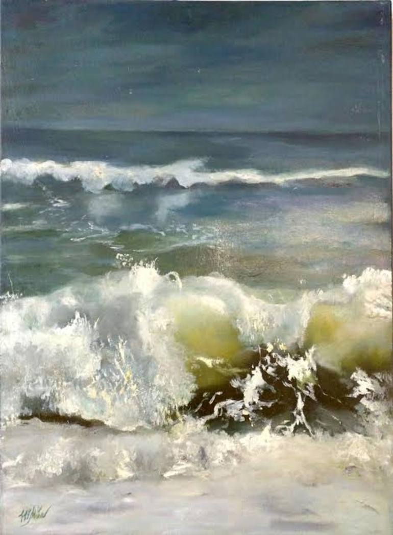 Rompiendo olas Painting by Mihaela Mihailovici | Saatchi Art