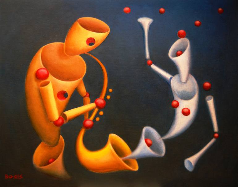 Original Surrealism Love Painting by Boris Giulian