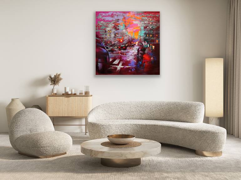 Original Contemporary Cities Painting by Chin H Shin