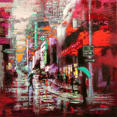 Original Expressionism Cities Paintings by Chin h Shin