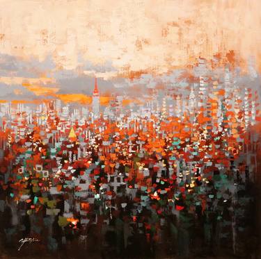 Original Contemporary Cities Paintings by Chin H Shin