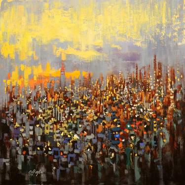 Original Contemporary Cities Paintings by Chin h Shin