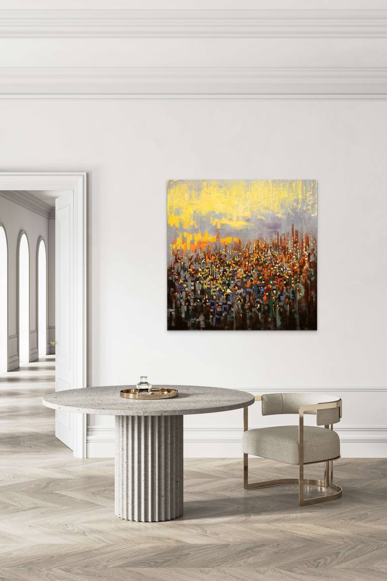 Original Contemporary Cities Painting by Chin H Shin