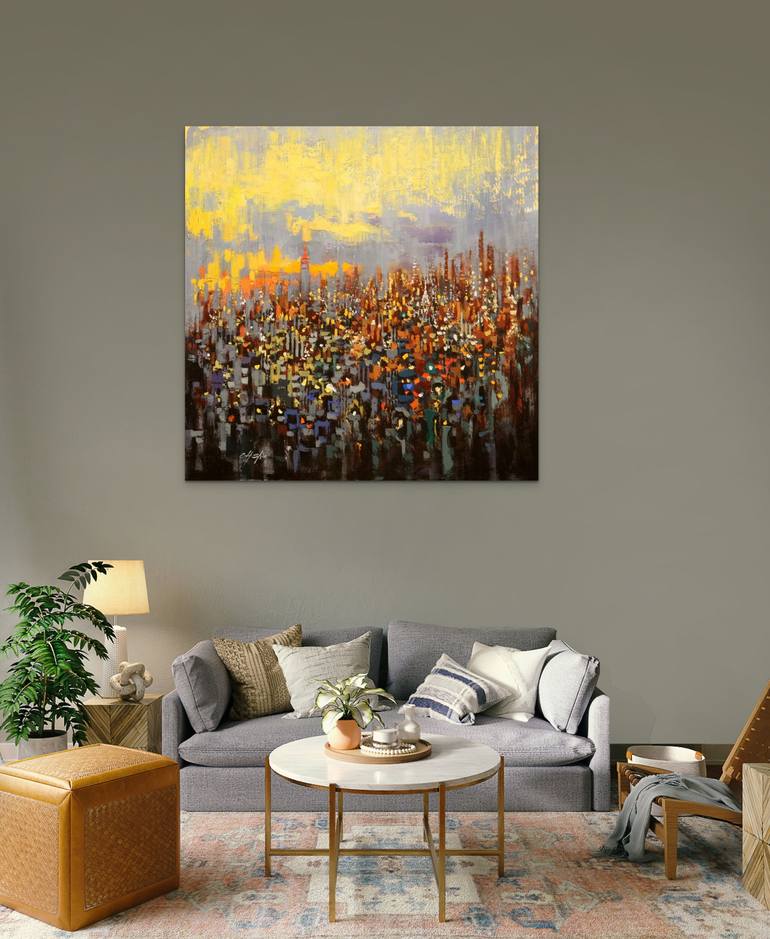 Original Contemporary Cities Painting by Chin H Shin