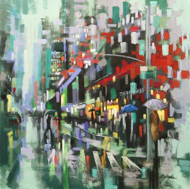 Original Contemporary Cities Paintings by Chin h Shin