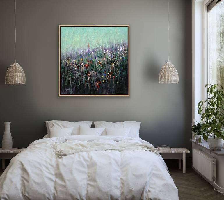 Original Contemporary Cities Painting by Chin H Shin