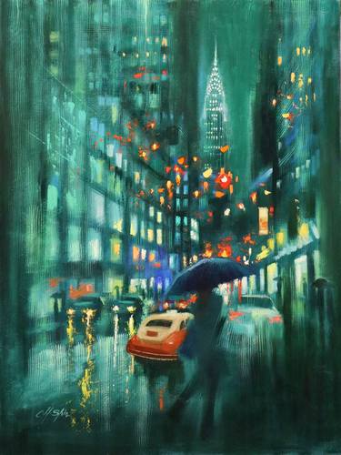 Original Expressionism Cities Paintings by Chin h Shin