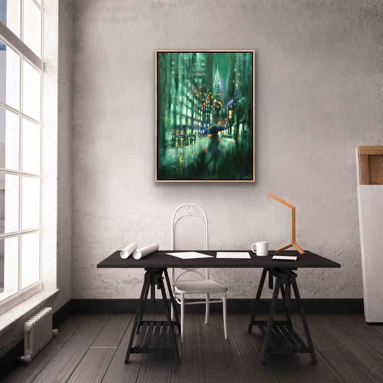 Original Contemporary Cities Painting by Chin H Shin