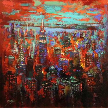 Print of Abstract Cities Paintings by Chin h Shin