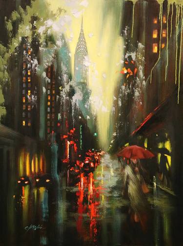 Original Expressionism Cities Paintings by Chin h Shin