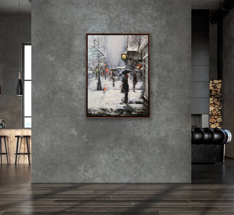 Original Black & White Cities Painting by Chin H Shin