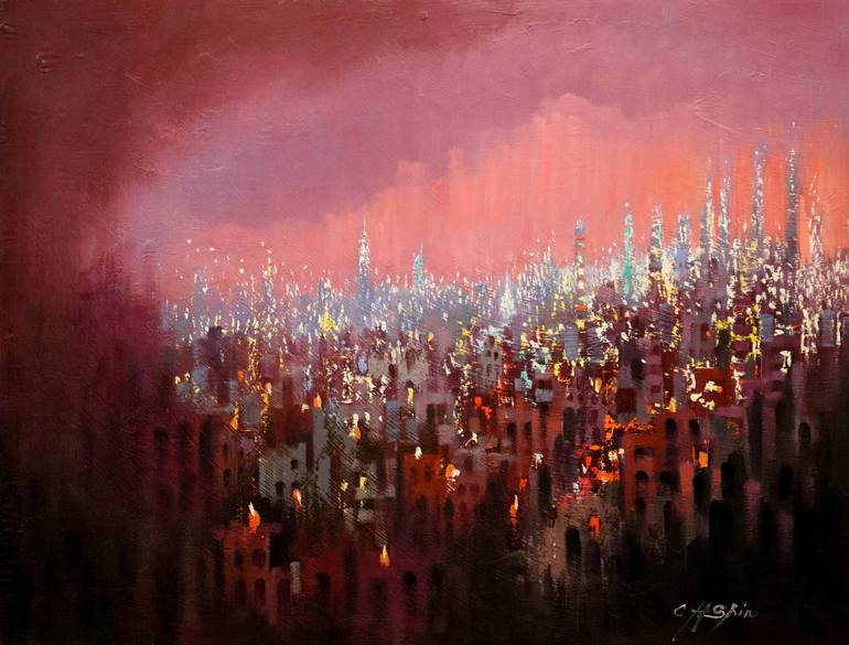 Original Contemporary Cities Paintings by Chin H Shin