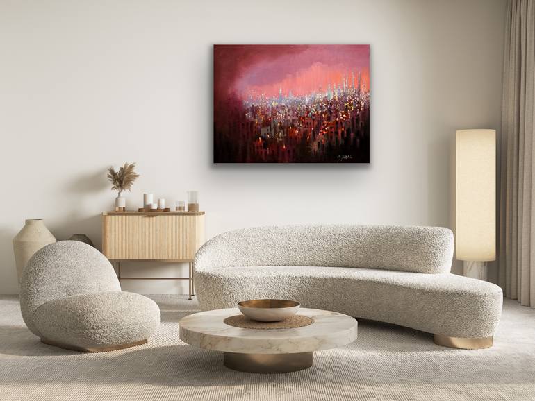 Original Contemporary Cities Painting by Chin H Shin