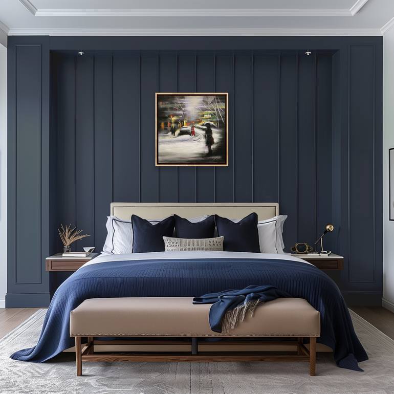 Original Conceptual Cities Painting by Chin H Shin