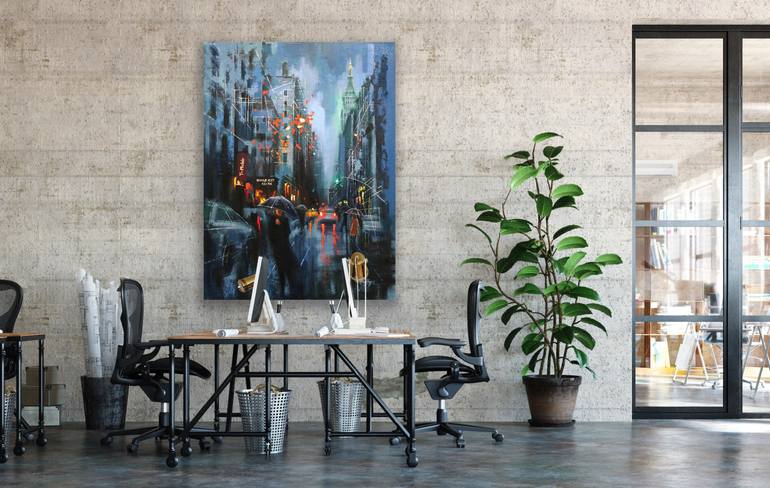 Original Contemporary Cities Painting by Chin H Shin