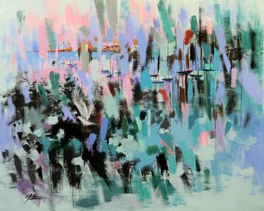 Original Abstract Seascape Paintings by Chin H Shin