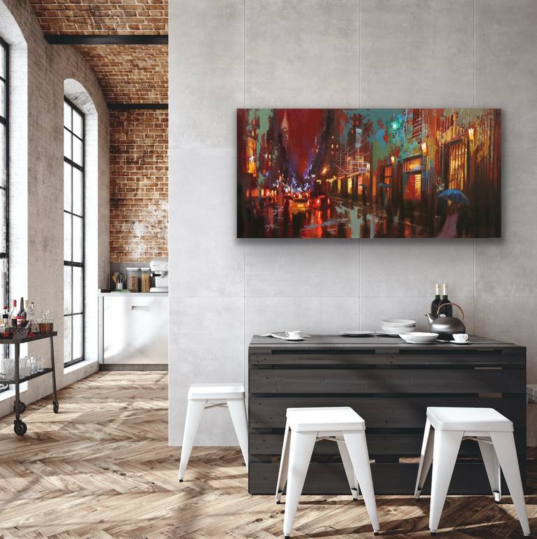Original Contemporary Cities Painting by Chin H Shin