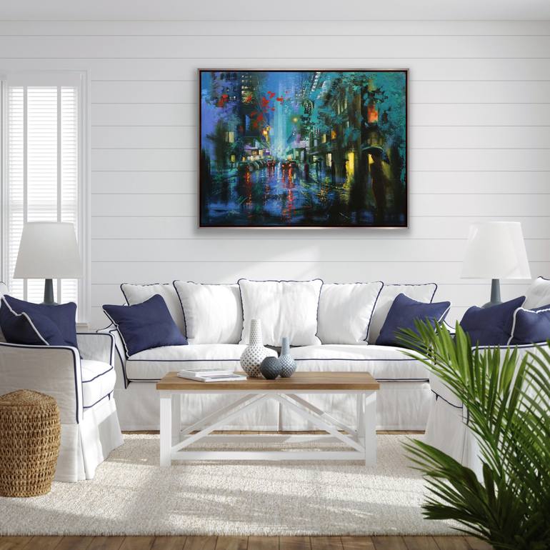 Original Contemporary Cities Painting by Chin H Shin