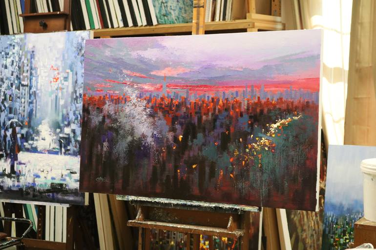 Original Conceptual Landscape Painting by Chin H Shin