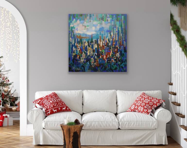 The Blue City Painting by Chin H Shin | Saatchi Art