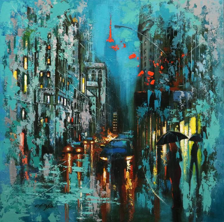 The Myth of New York 5 Painting by Chin H Shin | Saatchi Art