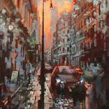 Evening Lights on Soho Street by Chin h Shin