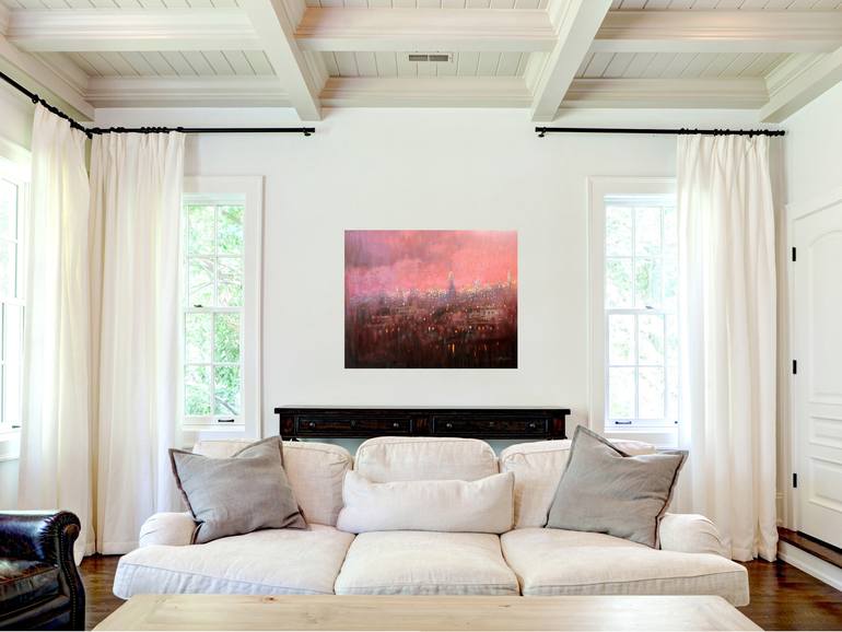 Original Expressionism Cities Painting by Chin H Shin