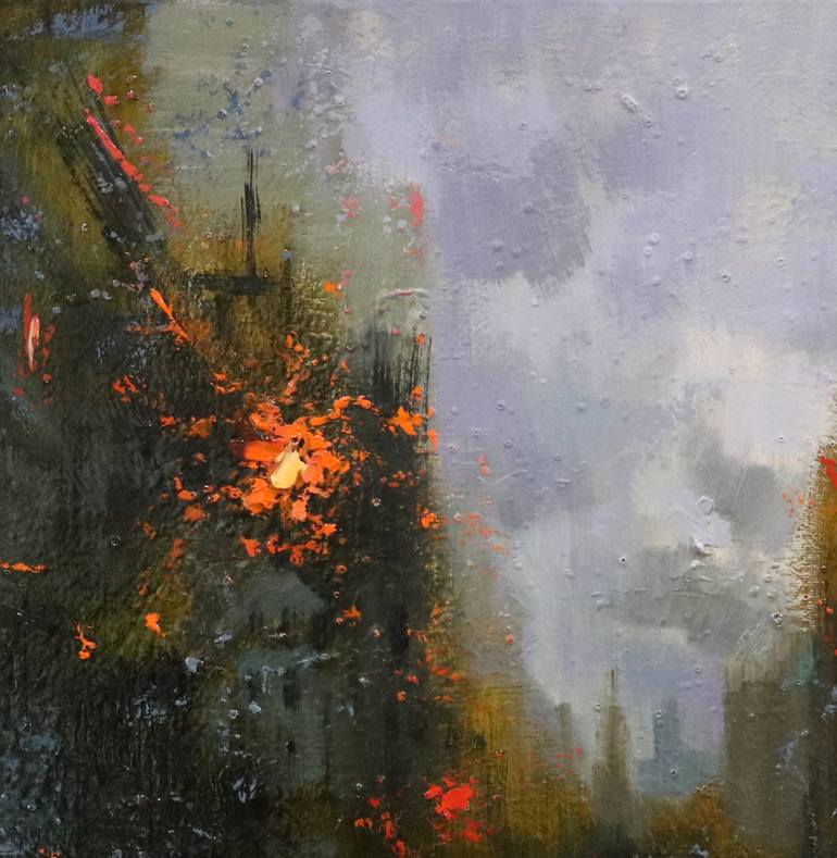 Original Expressionism Cities Painting by Chin H Shin