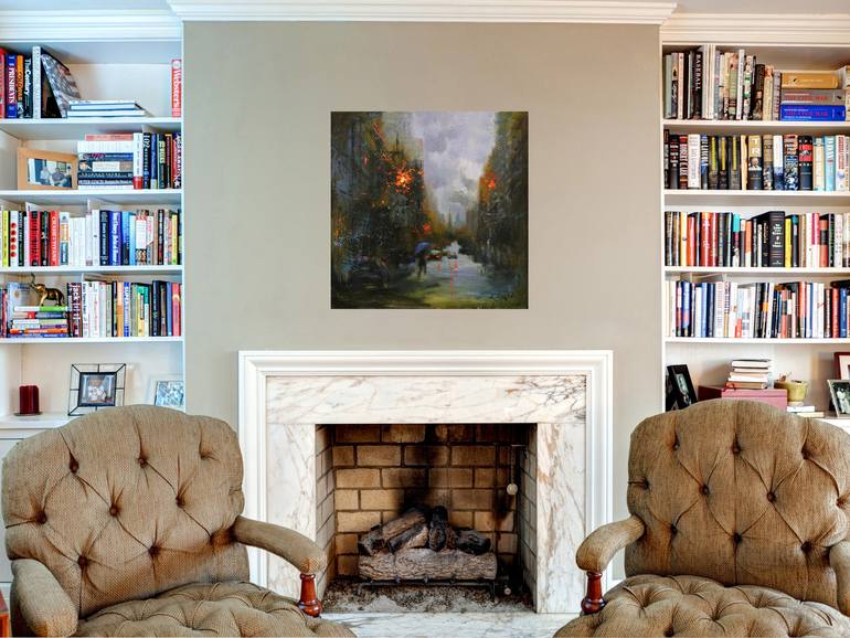 Original Expressionism Cities Painting by Chin H Shin