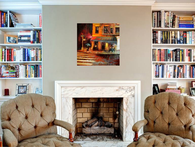 Original Fine Art Cities Painting by Chin H Shin