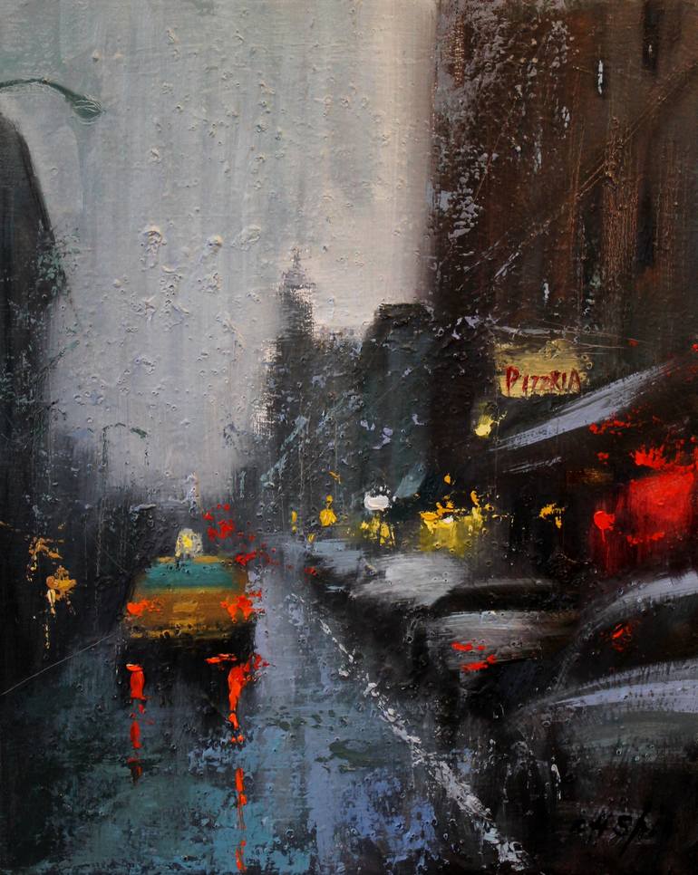 Passing Bleecker Street Painting by Chin h Shin | Saatchi Art