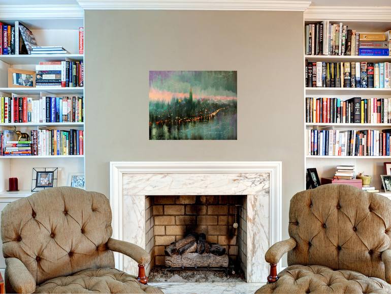 Original Expressionism Cities Painting by Chin H Shin