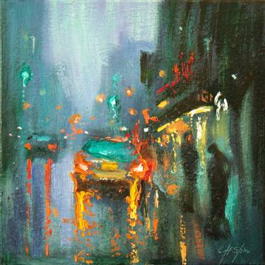 Saatchi Art Artist Chin h Shin; Painting, “Village in Rain” #art
