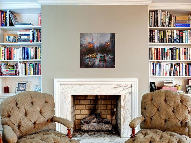 Original Abstract Expressionism Cities Painting by Chin H Shin