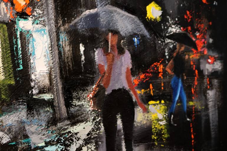 Original Abstract Expressionism Cities Painting by Chin H Shin