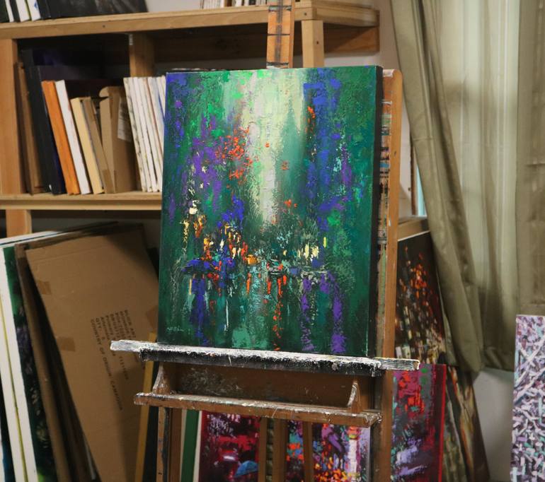 Original Expressionism Cities Painting by Chin H Shin
