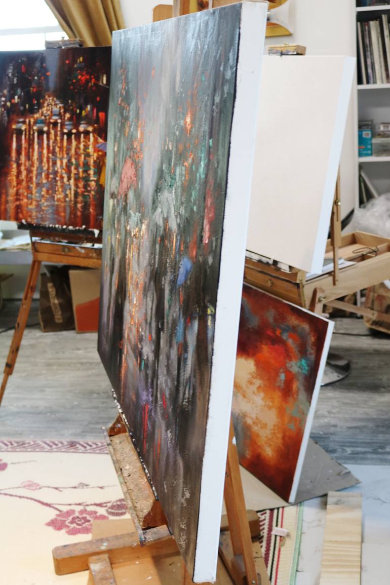 Original Expressionism Cities Painting by Chin H Shin