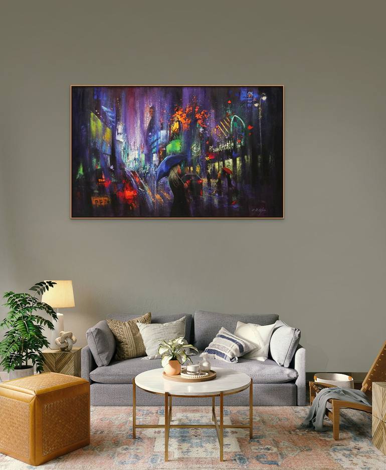 Original Fine Art Cities Painting by Chin h Shin