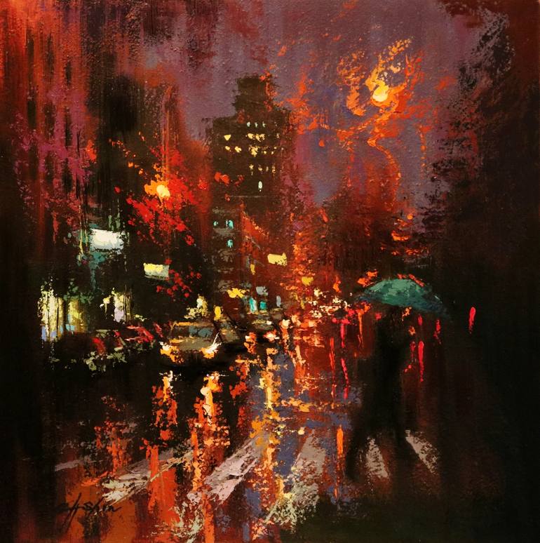 Night Walkers on Second Avenue Art Print