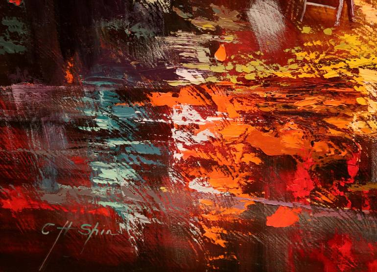 Original Expressionism Cities Painting by Chin H Shin