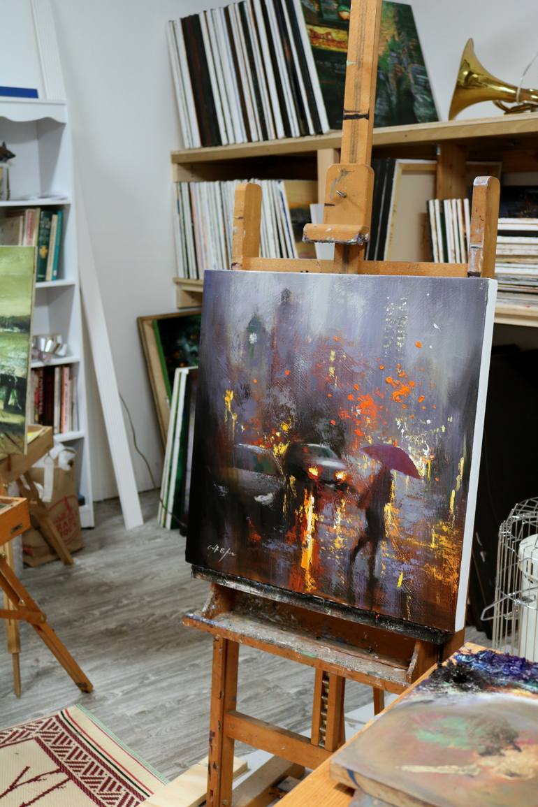 Original Expressionism Cities Painting by Chin H Shin