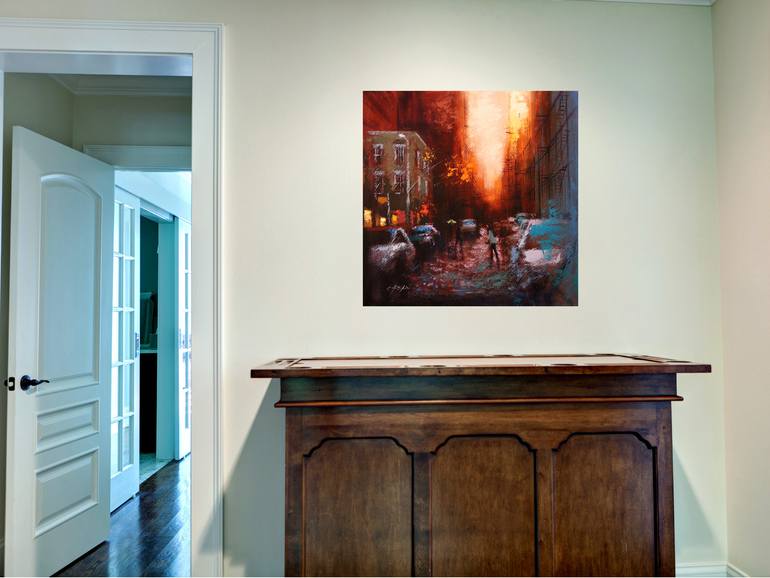 Original Expressionism Cities Painting by Chin H Shin