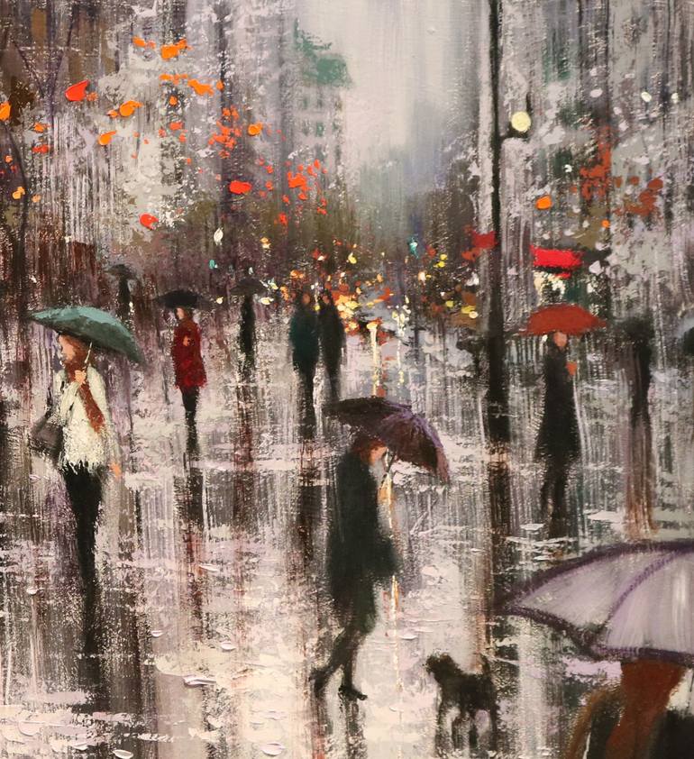 Original Expressionism Cities Painting by Chin H Shin