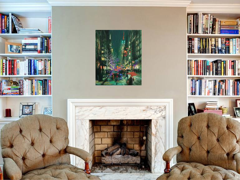 Original Expressionism Cities Painting by Chin H Shin