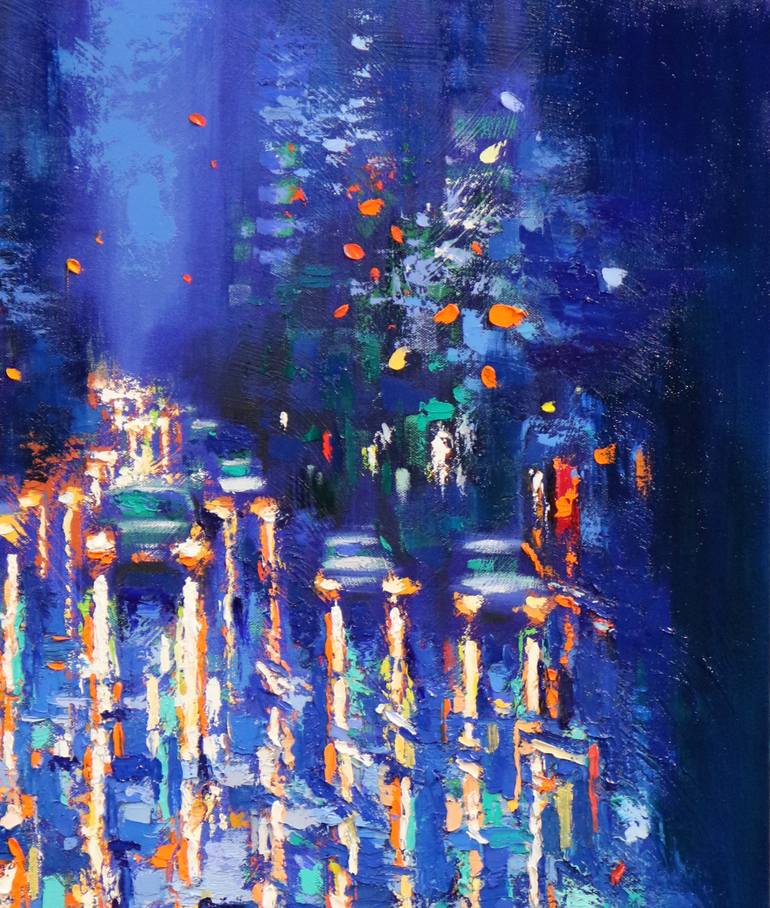 Original Expressionism Cities Painting by Chin H Shin