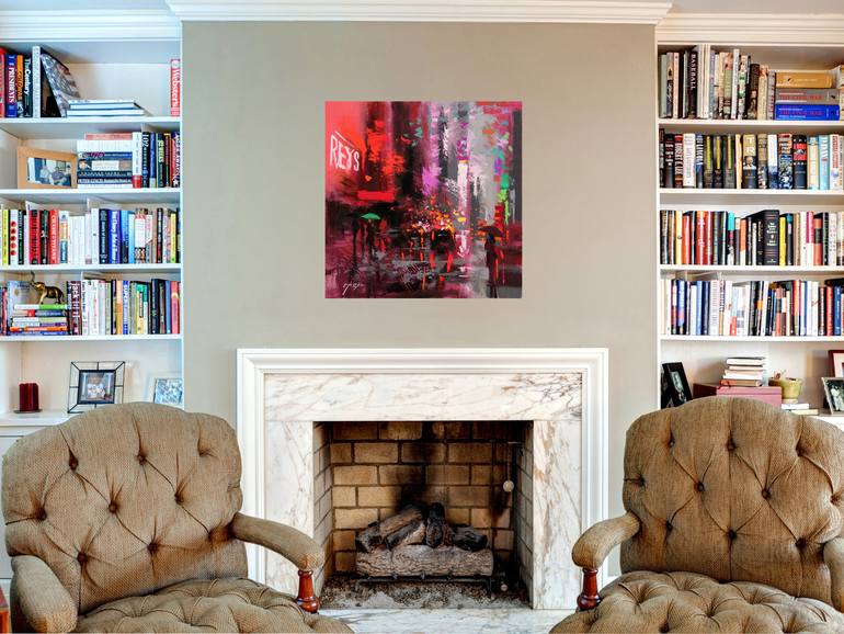 Original Expressionism Cities Painting by Chin H Shin