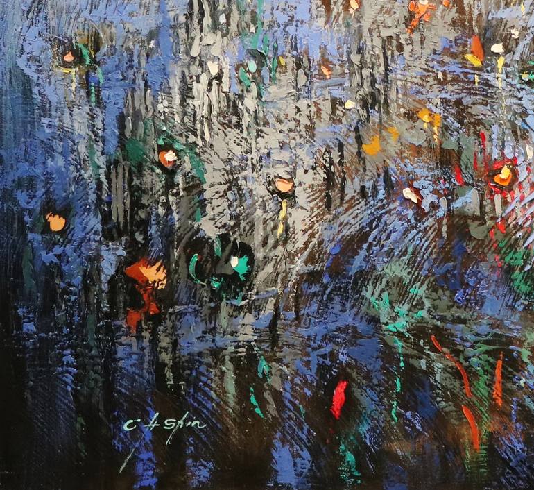 Original Expressionism Cities Painting by Chin H Shin