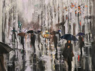 Original Expressionism Cities Paintings by Chin h Shin