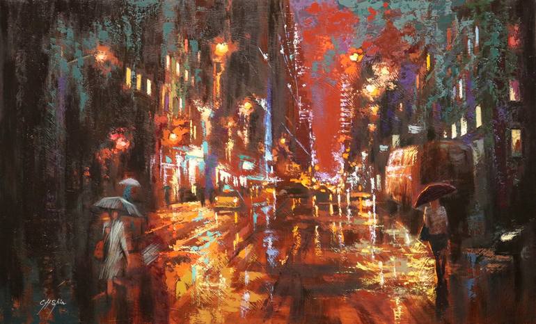 THE NIGHT BUS Painting by Chin H Shin | Saatchi Art Austria