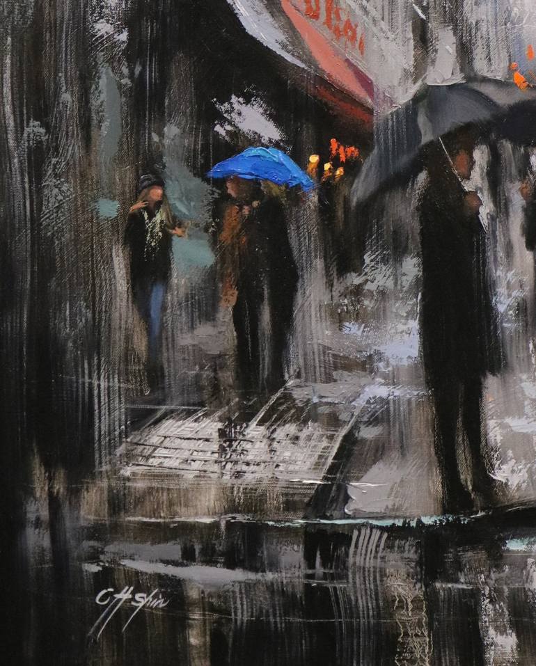 Original Expressionism Cities Painting by Chin h Shin